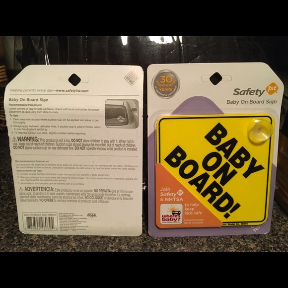 Safety First Baby on Board Sign - Picture 2 of 2